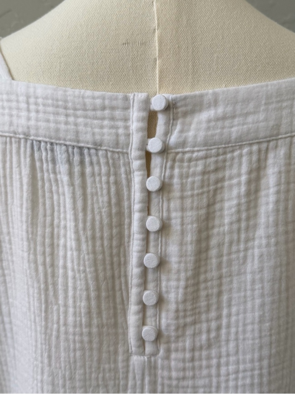 Madewell Lightspun Harlow Square Neck Top White Cotton Size S Minimal Coastal - Picture 6 of 12